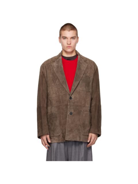 ssstein Brown Goat Suede Blazer