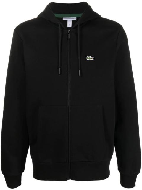 LACOSTE appliqué-logo zip-up hoodie