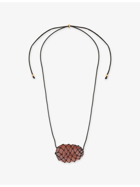 HEAVEN MAYHEM Julia Net Wood Pendant Necklace