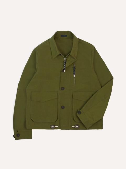 Drake's Olive Cotton Blouson Jacket