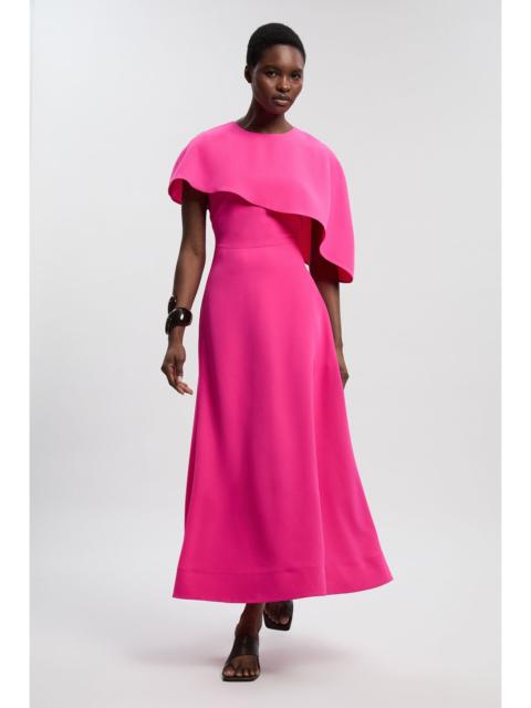 KAREN MILLEN Petite Soft Tailored Cape Detail Tailored Midi Dress