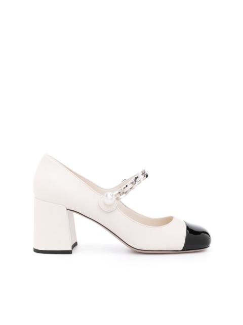Miu Miu 65mm chain-link leather pumps
