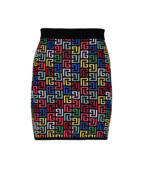 Balmain Balmain Woman's Monogram Wool Pencil Skirt With Zip
