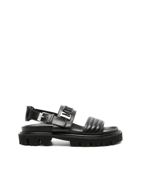 Moschino logo-plaque chunky leather sandals