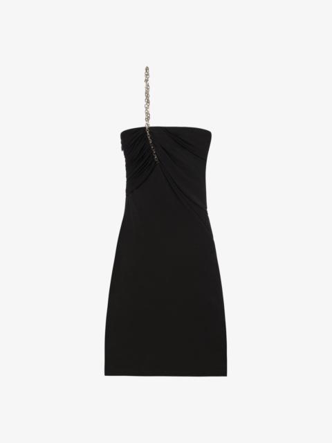 Givenchy ASYMMETRICAL BUSTIER GOWN WITH G CHAIN