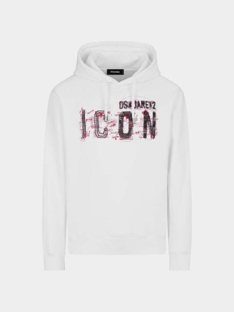 DSQUARED2 ICON SCRIBBLE COOL FIT HOODIE SWEATSHIRT