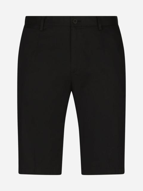 Dolce & Gabbana Stretch cotton shorts with DG patch