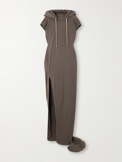 Rick Owens Edfu Hooded Cotton-jersey Maxi Dress