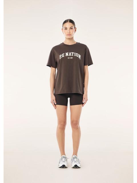 P.E NATION LEGACY RELAXED TEE IN COFFEE