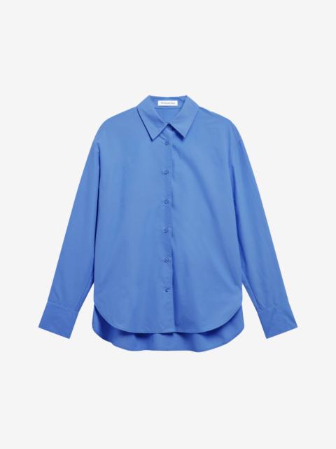 The Frankie Shop Ornella Side Button-Up Shirt - Cobalt