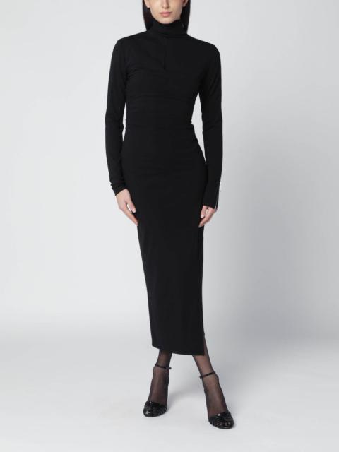 THE ATTICO Black turtleneck dress with zip detail