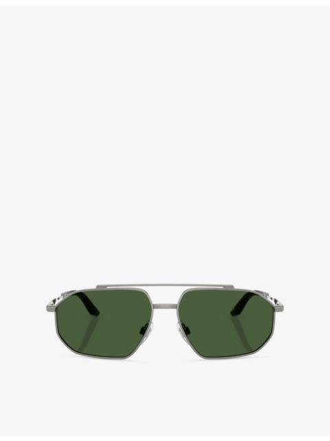 Dolce & Gabbana DG2328 Aviator-Frame Metal Sunglasses