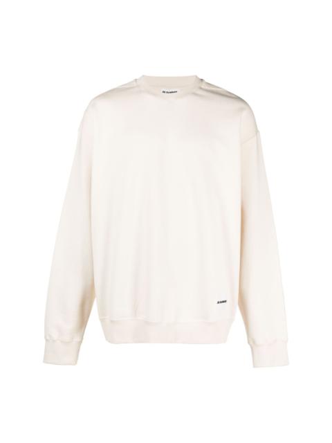 Jil Sander IVORY SWEATER WITH LOGO PATCH | netdressed