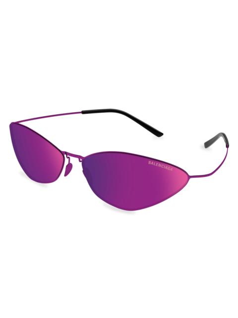 BALENCIAGA Women's Malibu 68MM Cat-Eye Sunglasses - Mirrored Pink