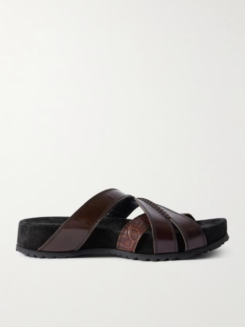 Dries Van Noten Embossed Leather Sandals