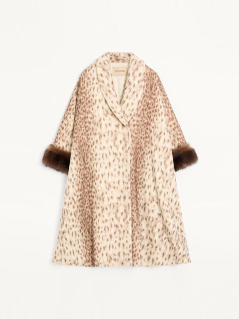 Valentino VALENTINO LYNX FAUVÉ ÉCLAT WOOL COAT WITH SHEARLING