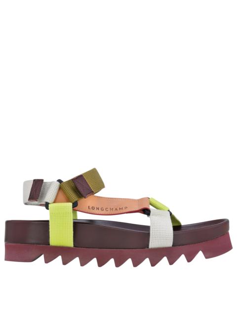 Longchamp Spring/Summer 2023 Collection Flat sandals Burgundy - Leather