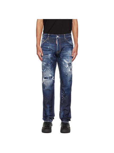 Blue Bleached Cool Guy Jeans