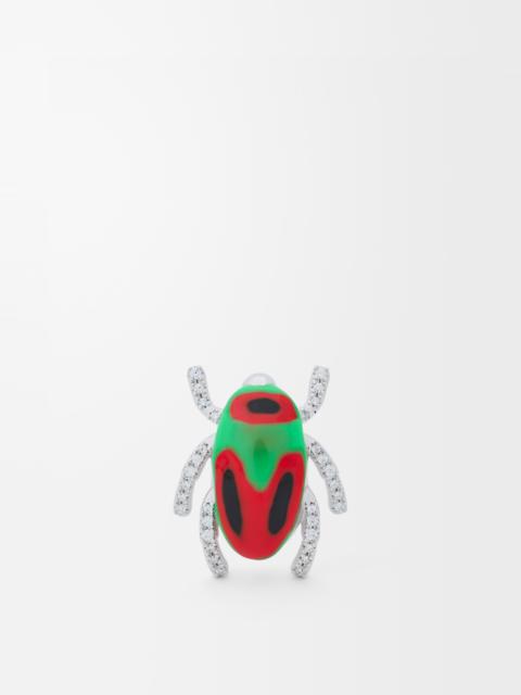 Loewe Scarabeo brooch in sterling silver and enamel