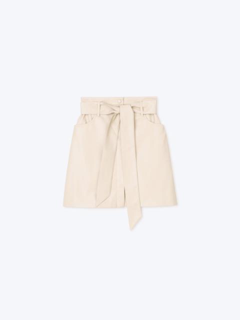Nanushka MEDA - OKOBOR™ alt-leather mini skirt - Creme