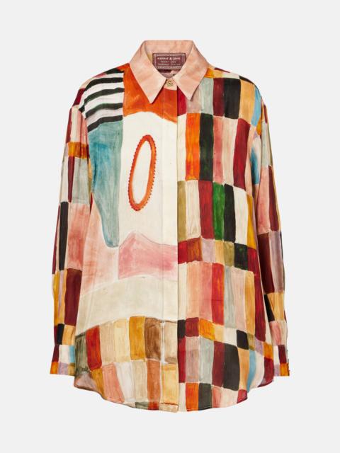 ALÉMAIS x LRNCE Marjorelle printed linen and silk shirt