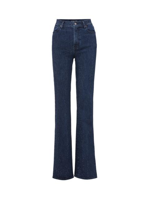 CROSBIE RHINESTONE WIDE-LEG JEAN