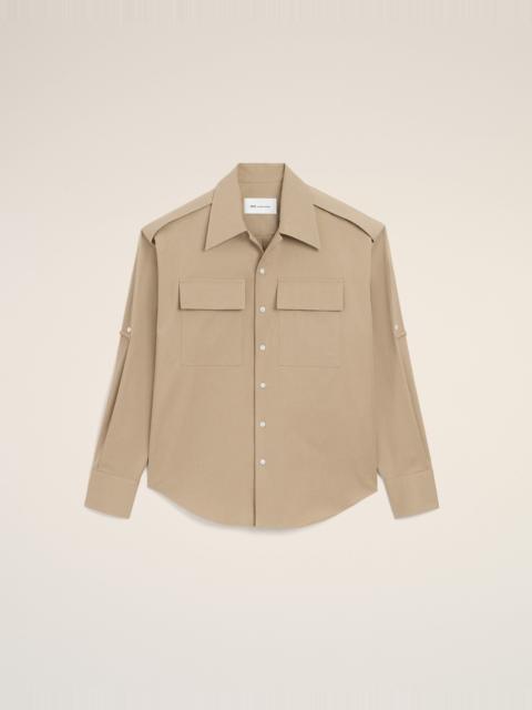 AMI Paris BEIGE COTTON SAHARIENNE SHIRT