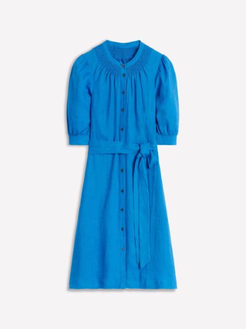 BODEN Ada Linen Short Dress-Cerulean blue