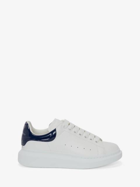 Alexander McQueen Men's Oversized Sneaker in White/navy