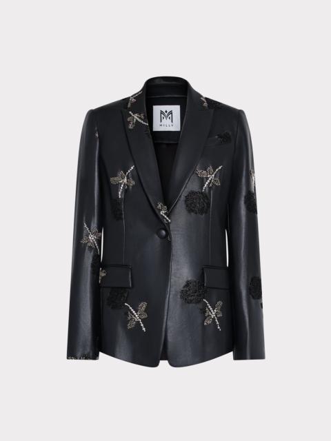 MILLY Avery Beaded Leather Jacket