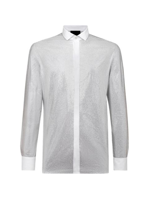 PHILIPP PLEIN crystal platinum cut shirt