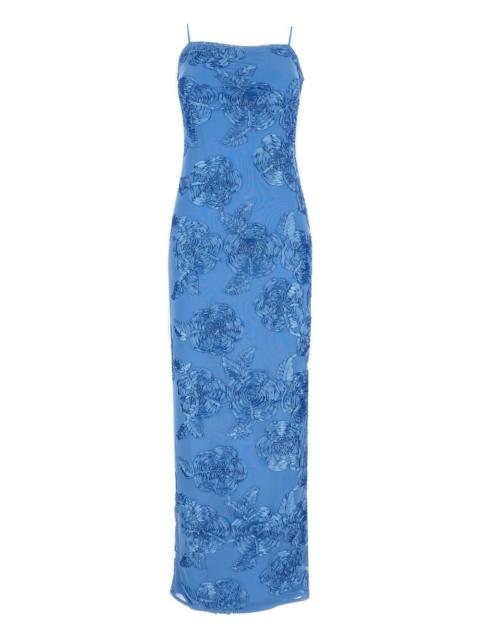 ROTATE raised-floral strap maxi dress