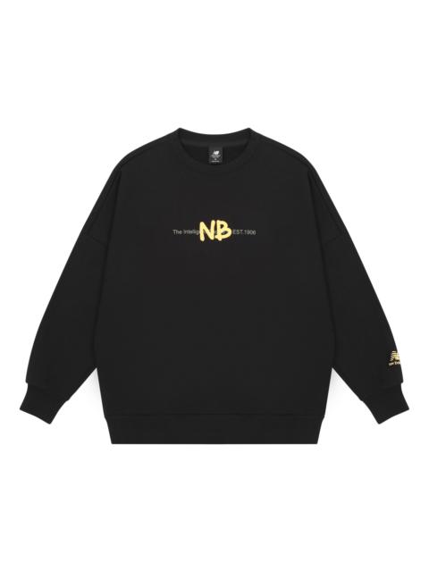 New Balance New Balance Men's New Balance Logo Printing Knit Sports Round Neck Pullover Black AMT13365-BK