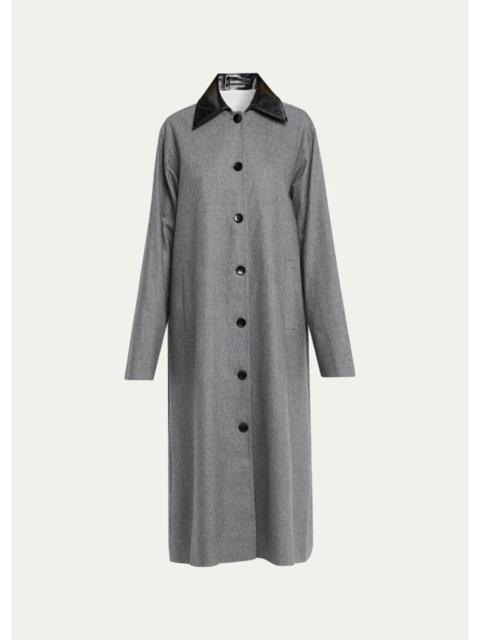 MARIA McMANUS Melange Wool-Cashmere Swing Coat