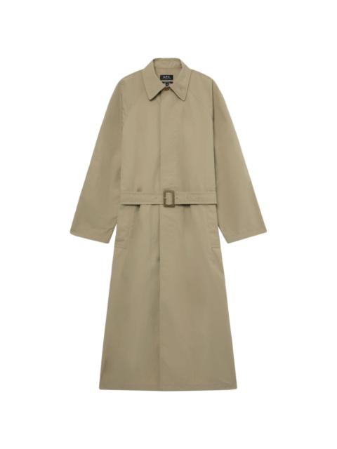 A.P.C. pointed-collar belted trench coat