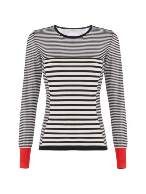ELISABETTA FRANCHI striped crew-neck top