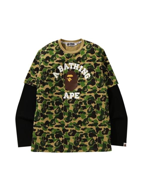 A BATHING APE® BAPE ABC Camo College Layered Long-Sleeve Tee 'Green'
