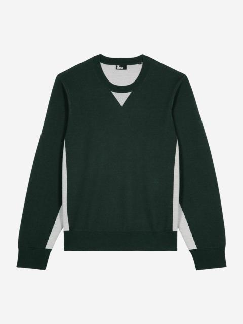 The Kooples SWEATER WITH CONTRASTING DARK GREEN COLORS