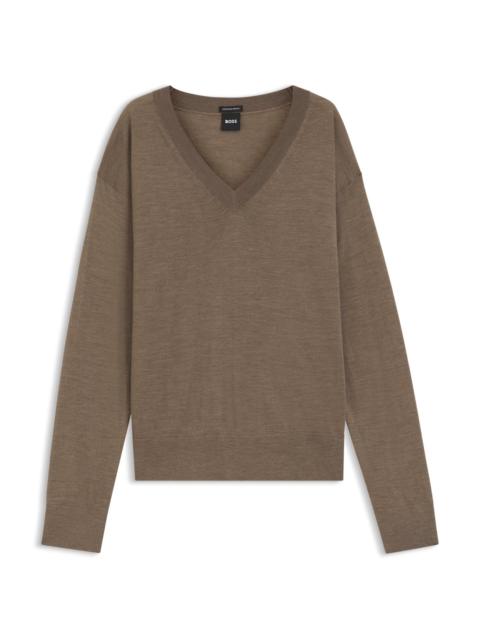 BOSS V-NECK SWEATER IN MERINO WOOL