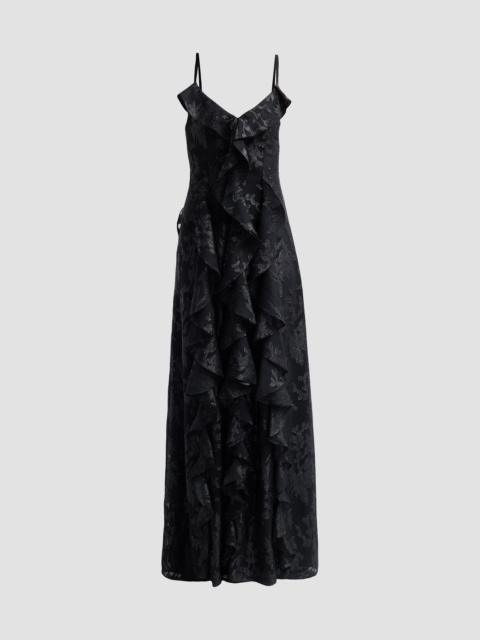 RAMY BROOK Women's Penelope Flocked Ruffled Gown - Black Jacquard