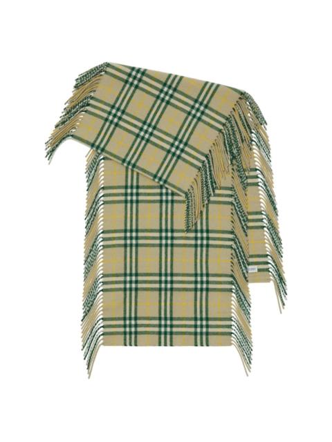 check-print cashmere scarf