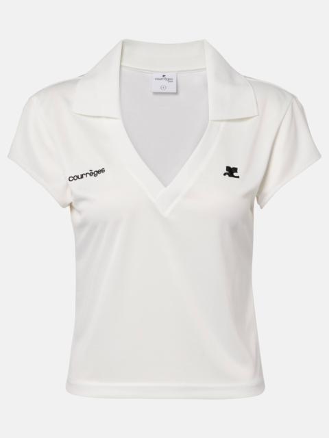 courrèges Logo jersey polo shirt