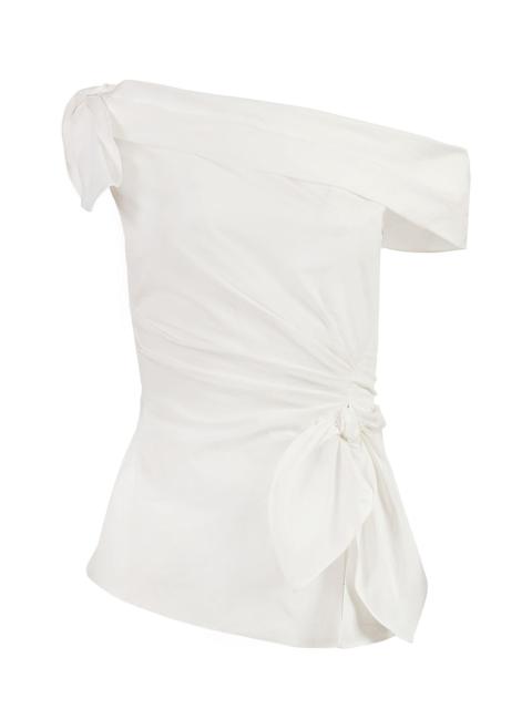 CAROLINA HERRERA Off the Shoulder Tie Shirt