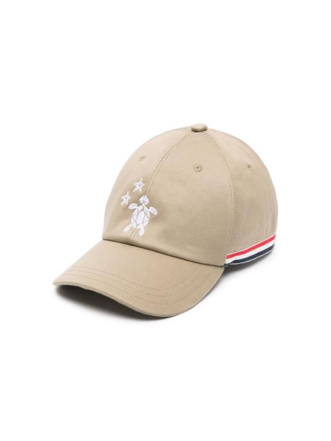 Thom Browne embroidered-turtle cotton cap