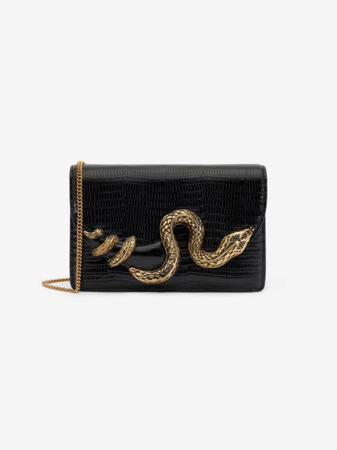 Roberto Cavalli Serpentine Black Shoulder Bag