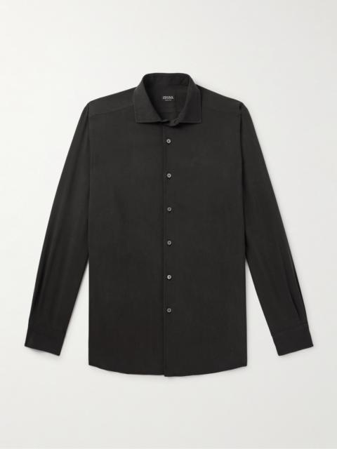 ZEGNA Garment-Dyed Silk Shirt