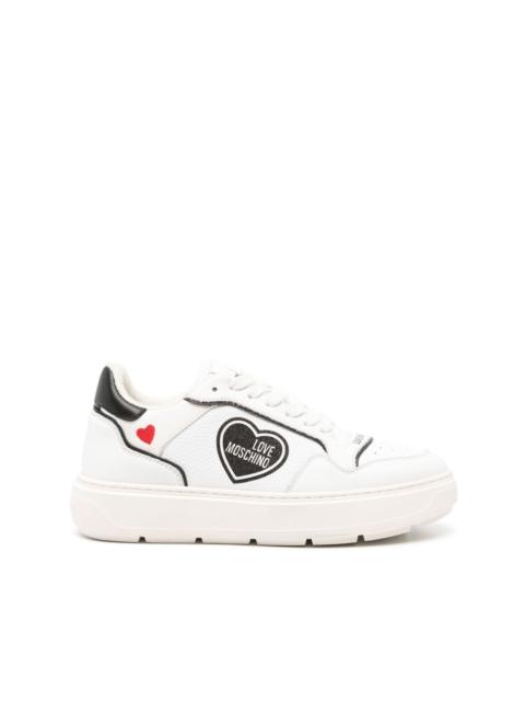 Moschino logo-print leather sneakers