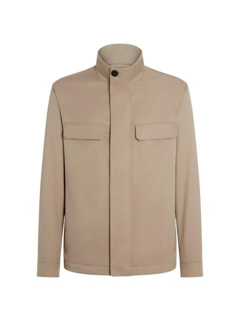 ZEGNA Men's Motorin 125CC Microfiber Field Jacket - Light Taupe