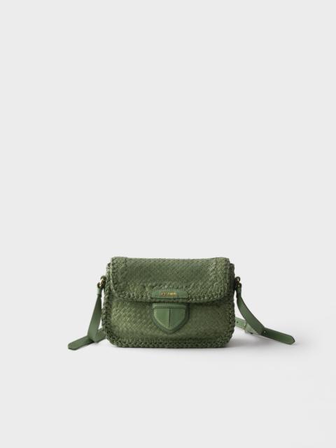 Prada Woven leather mini shoulder bag