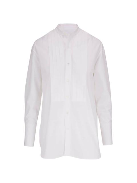 collarless button-down shirt